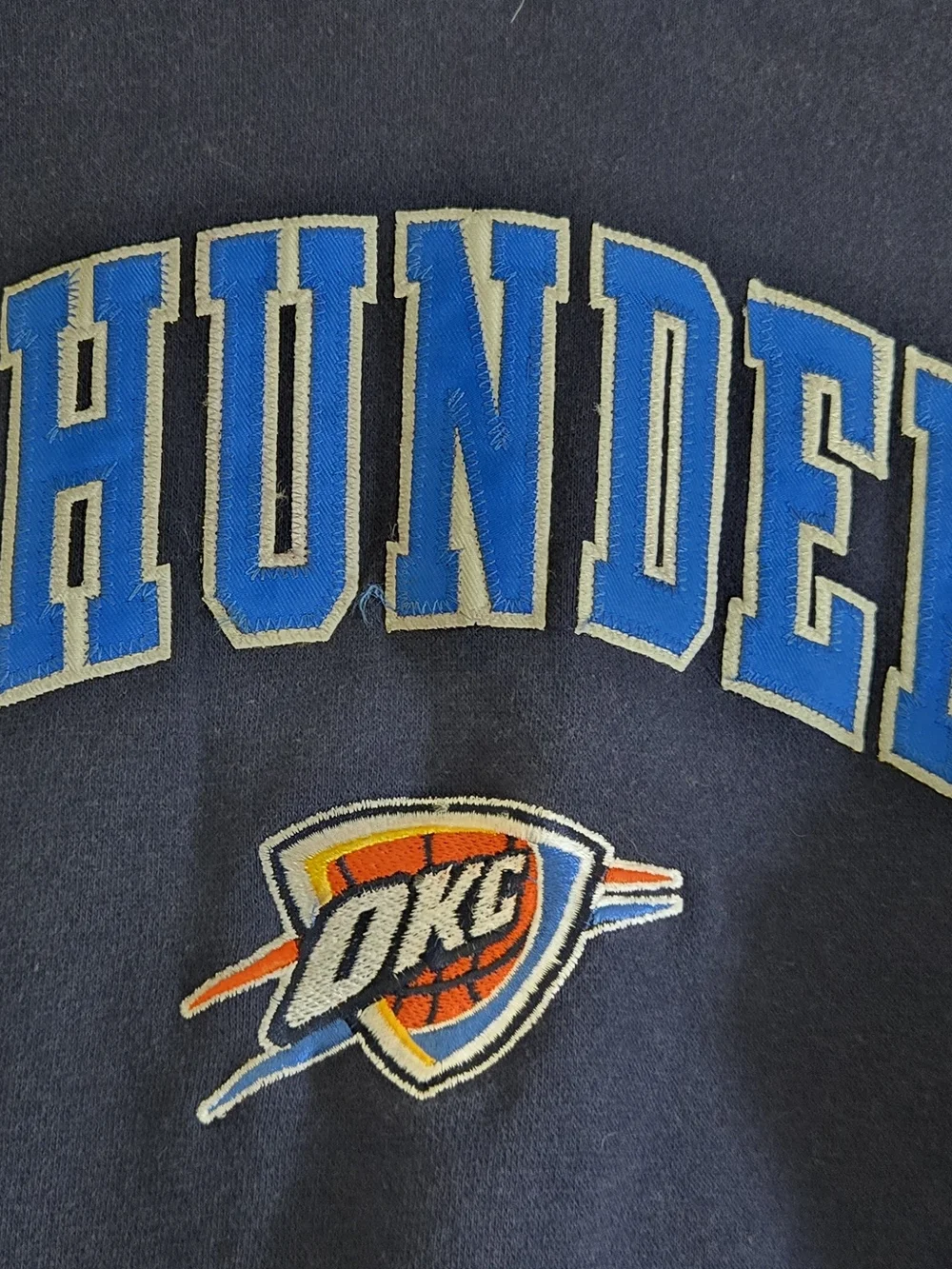 Oklahoma City Thunder Navy Blue Pullover Hoodie #479